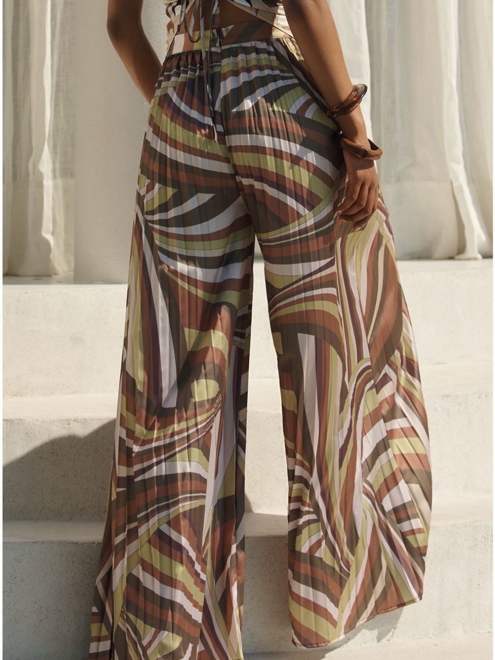 Scarf Wide-Leg Pants - Picture 4 of 8